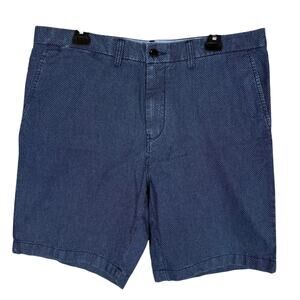 Tommy Hilfiger Chino Shorts‎ Mens 35 Blue Geometric Cotton Slash Pockets Zip Fly